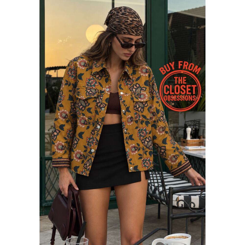 Zara Western Boho Floral Jacket NWT - Picture 4 of 16